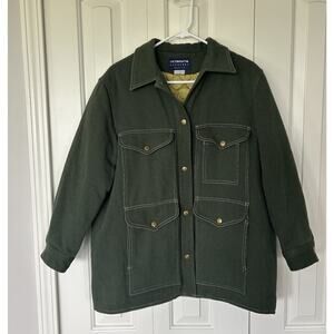 Vintage Liz Claiborne Passport Dark Green Wool Coat Size Women’s Petite Small